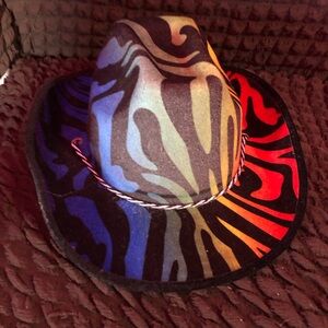 Colorful Zebra Print Cowboy Hat